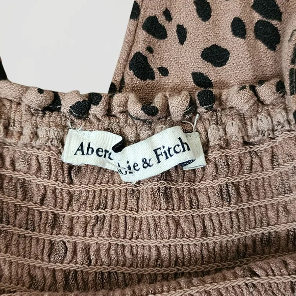 Abercrombie & Fitch Brown,Black Smocked Jumpsuit - Picture 9 of 9